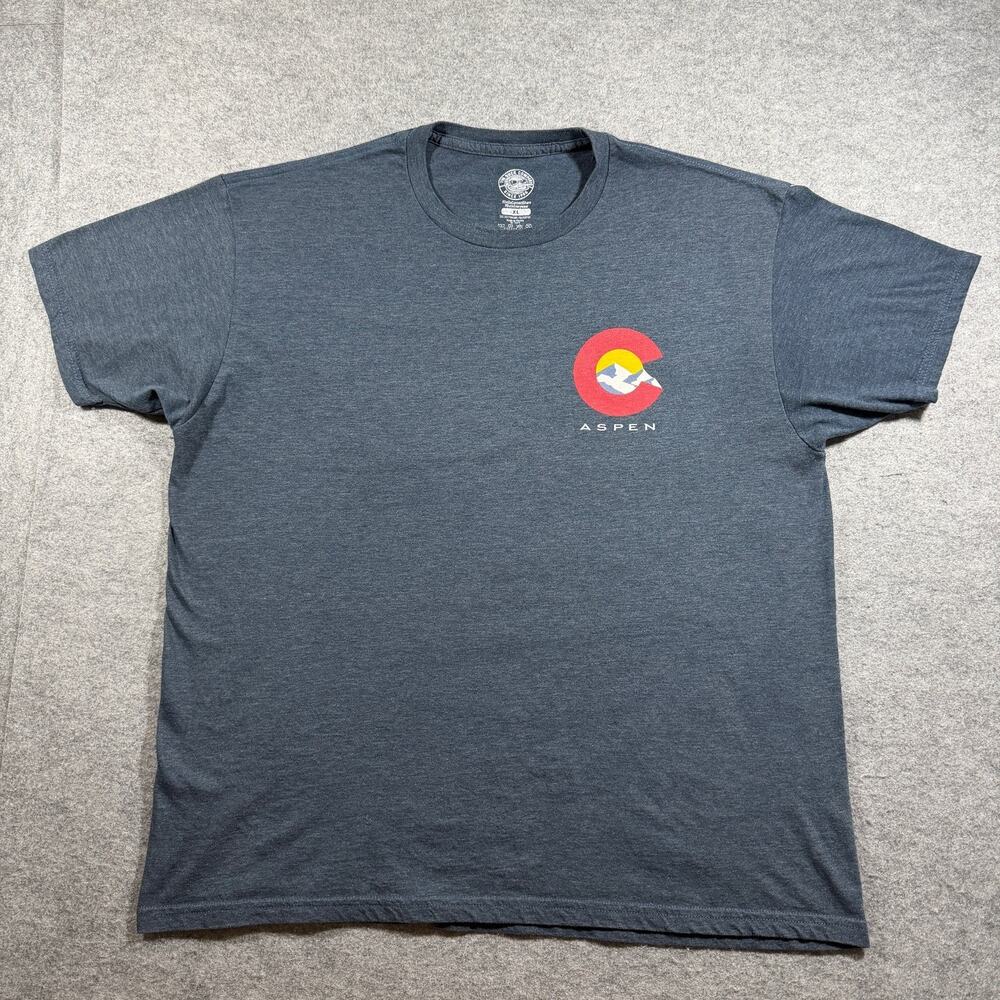 The Duck Company T Shirt Mens XL Charcoal Colorado 14ers Aspen Souvenir Graphic